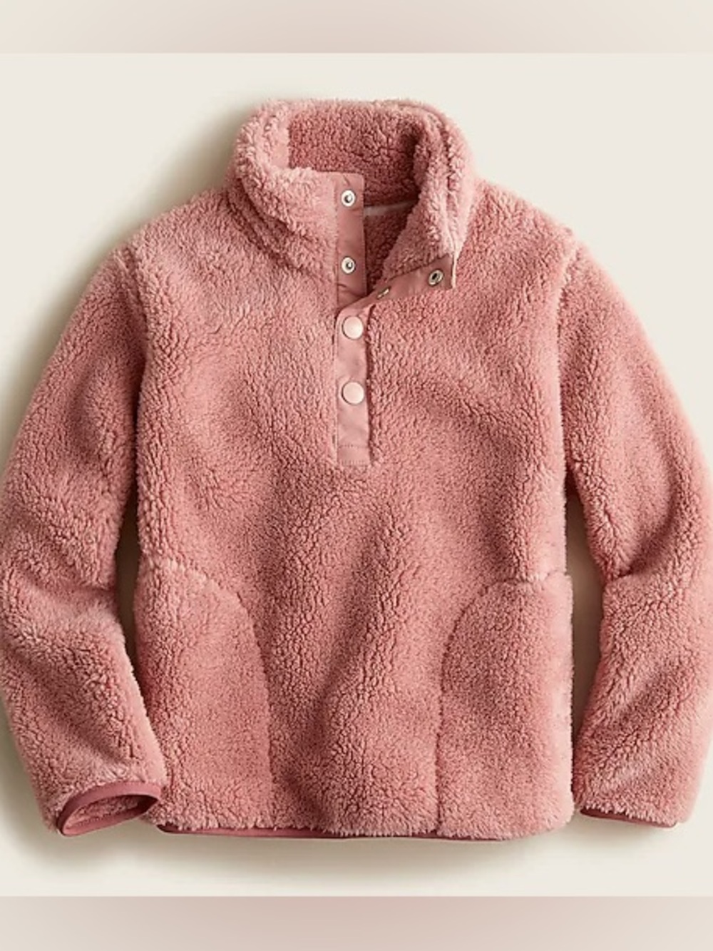 J.Crew Crewcuts Pink Sherpa Half Snap Pullover